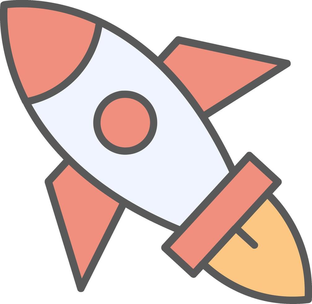 Rocket Line Filled Light Icon vector