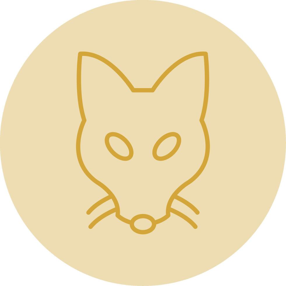 Fox Line Yellow Circle Icon vector