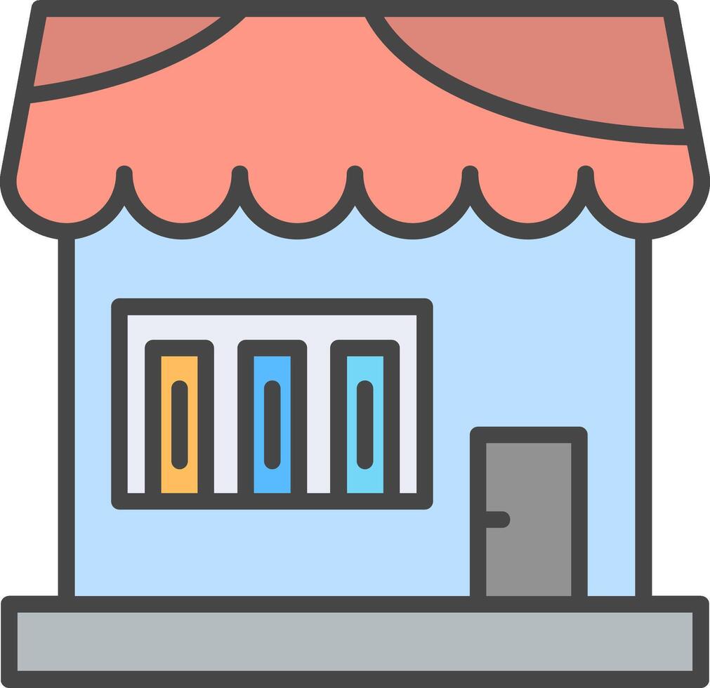 Book Shop Line Filled Light Icon vector