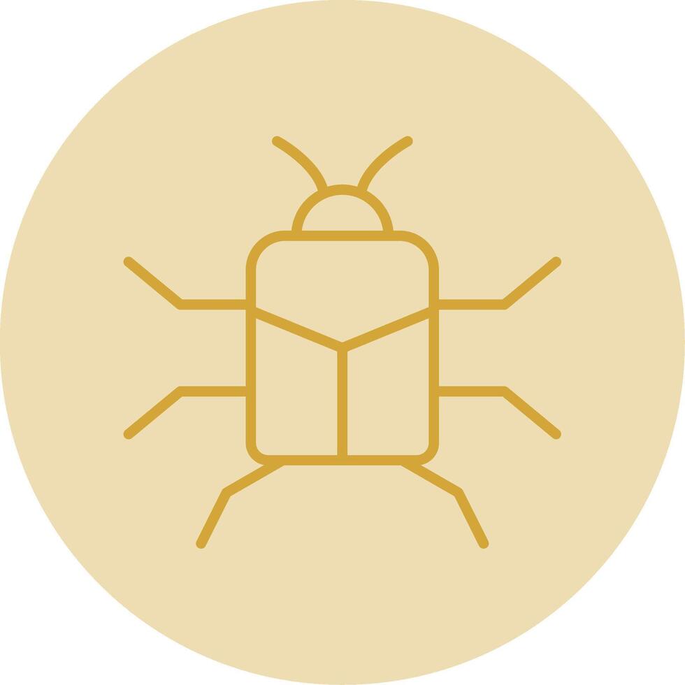 ciervo escarabajo línea amarillo circulo icono vector