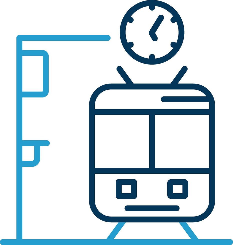 Metro Station Line Blue Two Color Icon vector