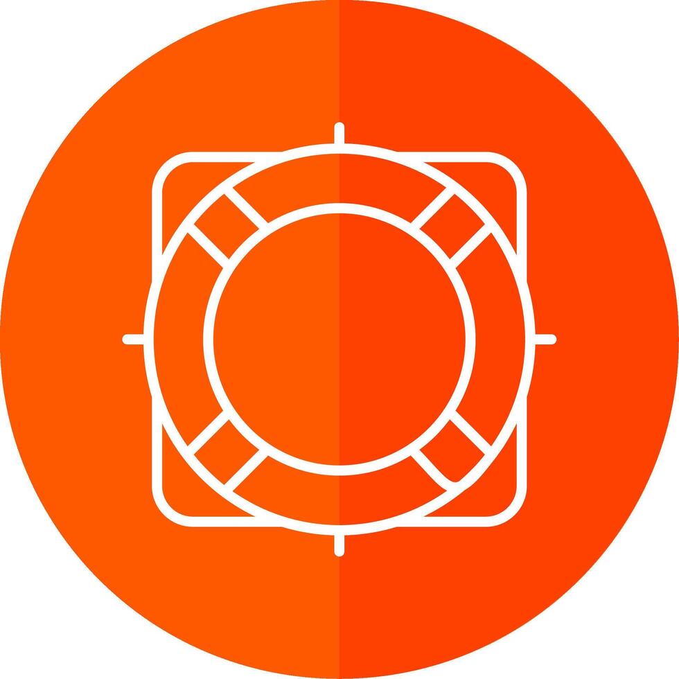 Rescue Buoy Line Red Circle Icon vector