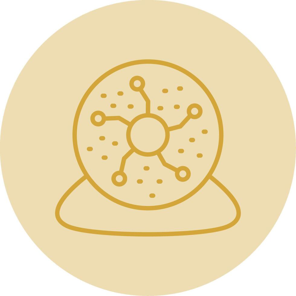 Plasma Ball Line Yellow Circle Icon vector
