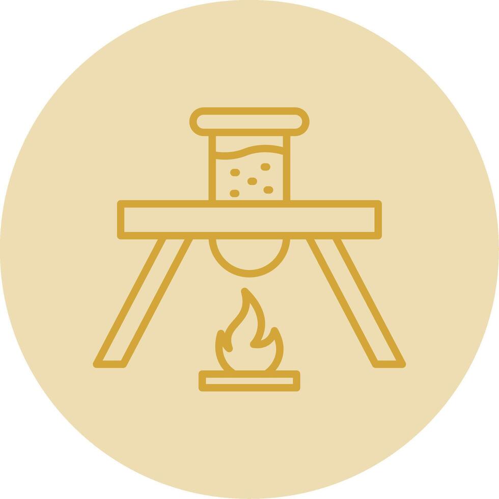 Flask Line Yellow Circle Icon vector