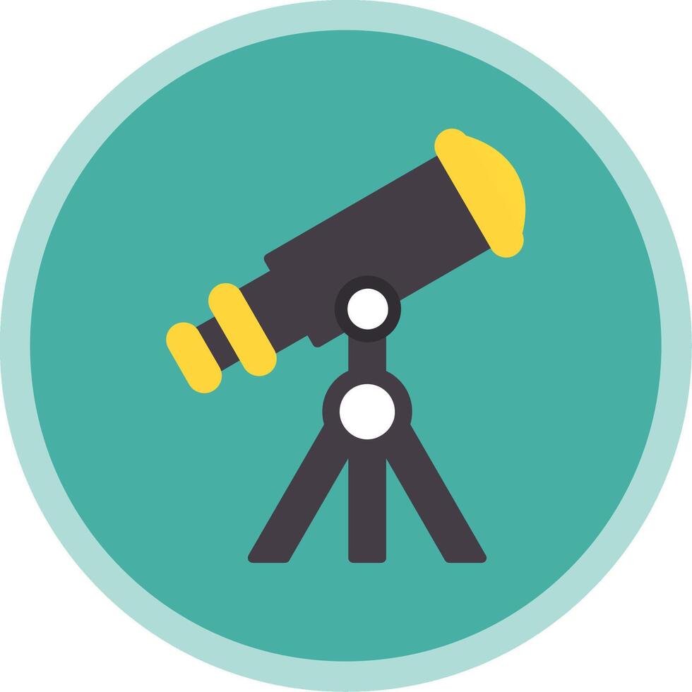 Telescope Flat Multi Circle Icon vector