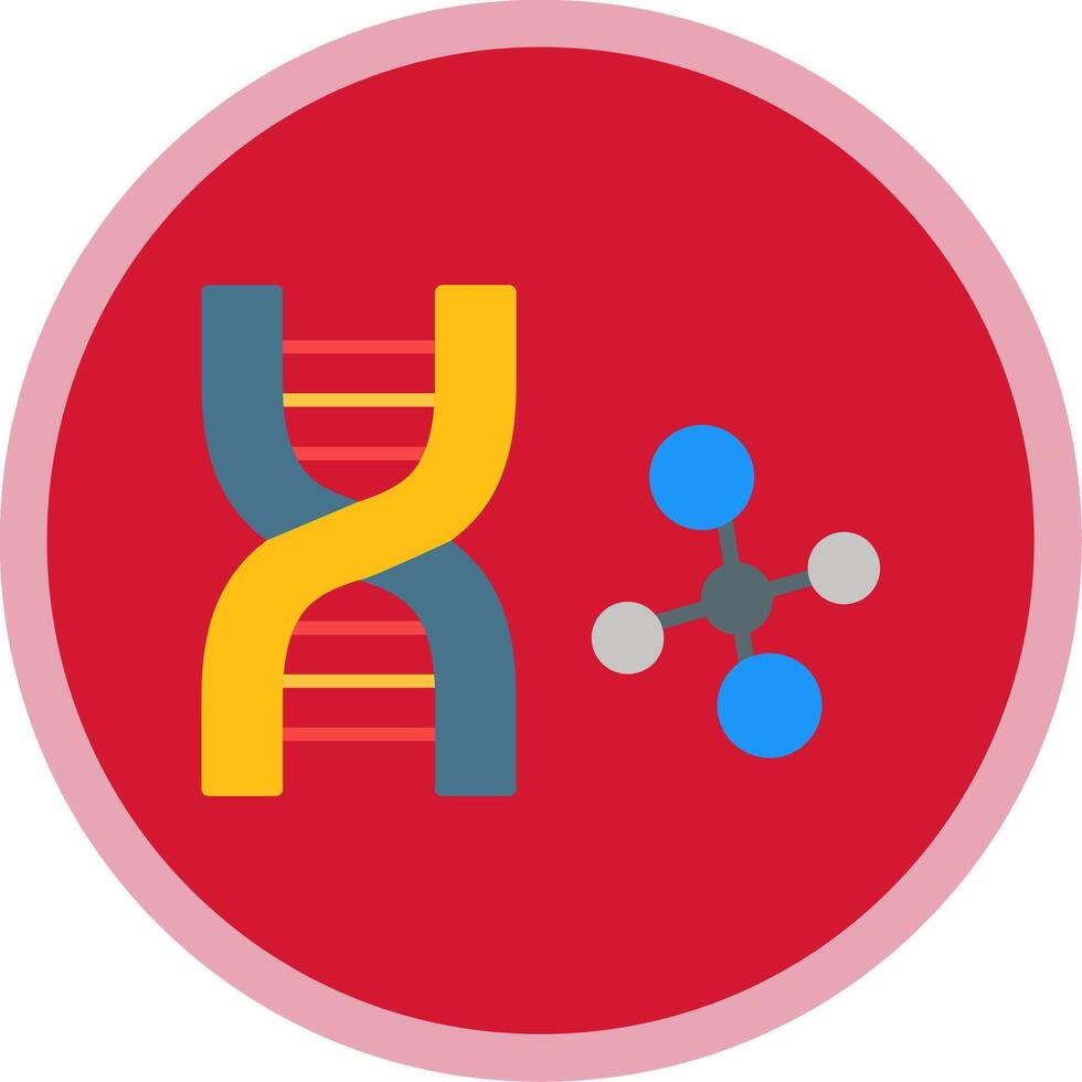 Dna Flat Multi Circle Icon vector