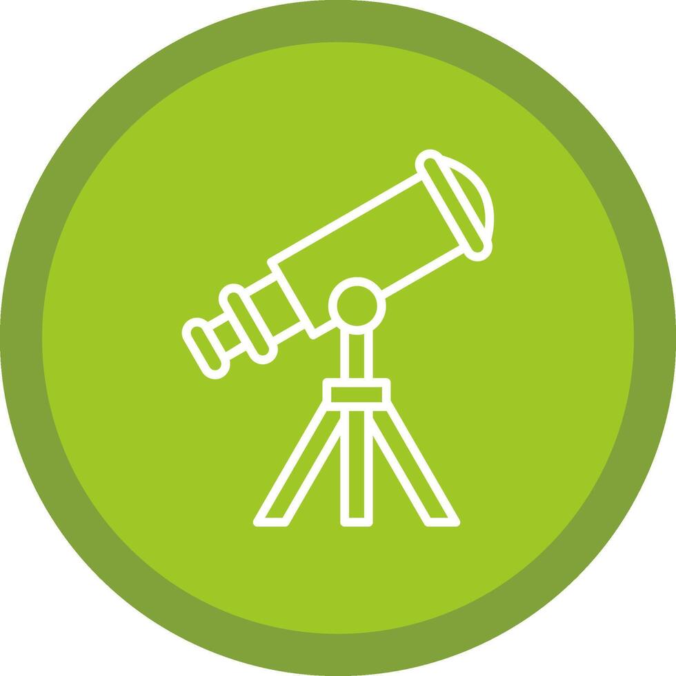 Telescope Line Multi Circle Icon vector