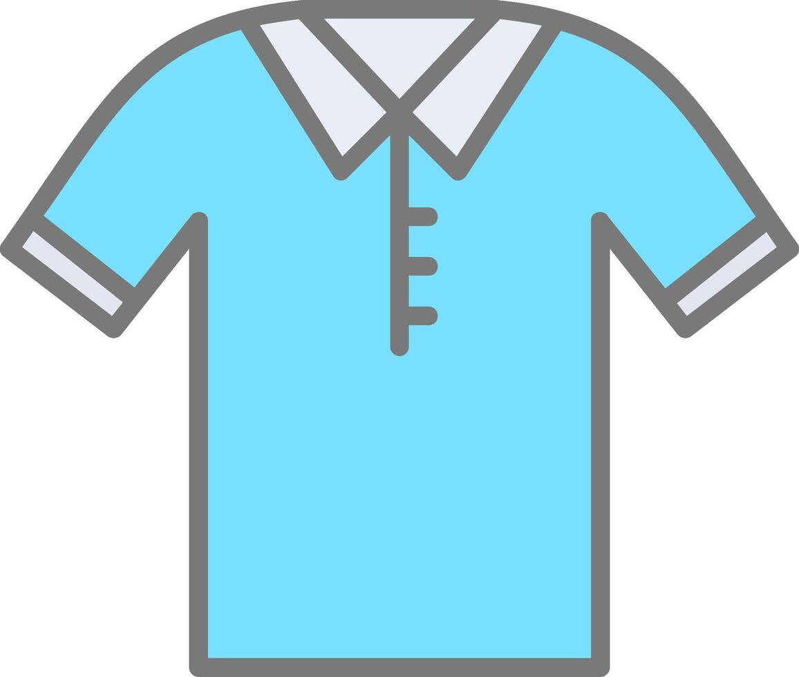 Polo Shirt Line Filled Light Icon vector