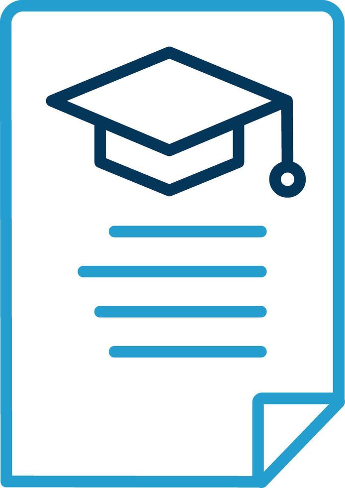 Education News Line Blue Two Color Icon vector