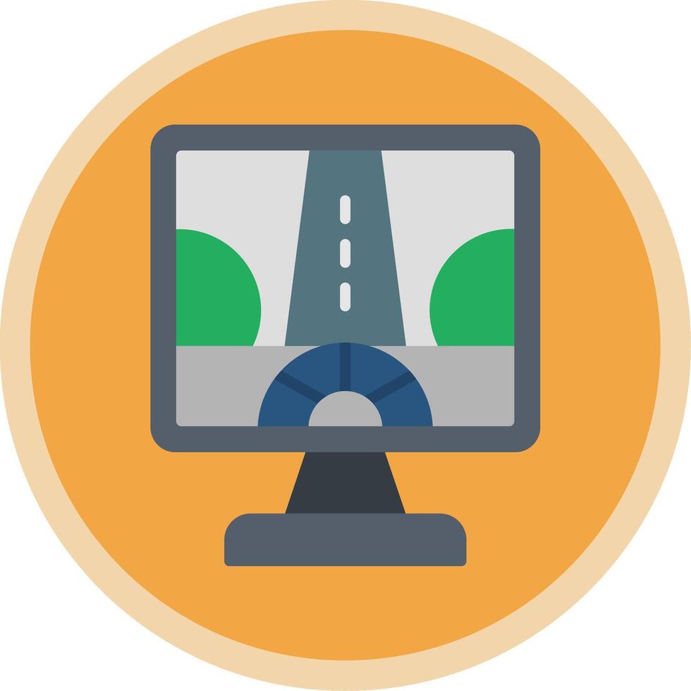Driving Control Flat Multi Circle Icon vector