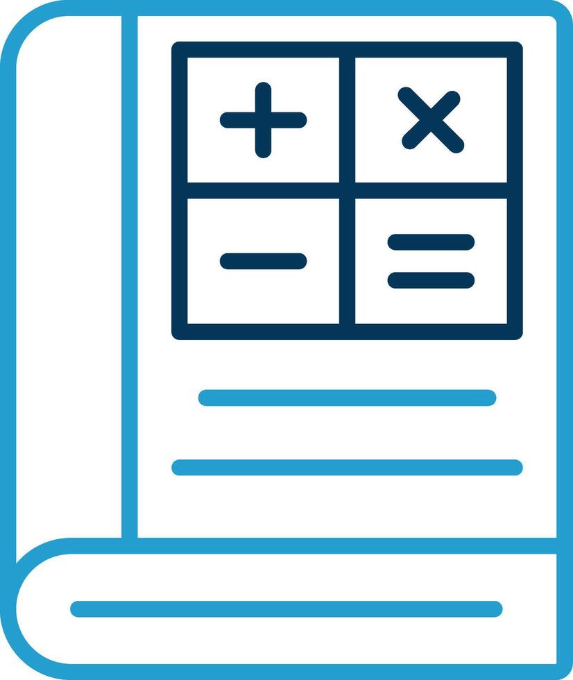 Mathematics Line Blue Two Color Icon vector