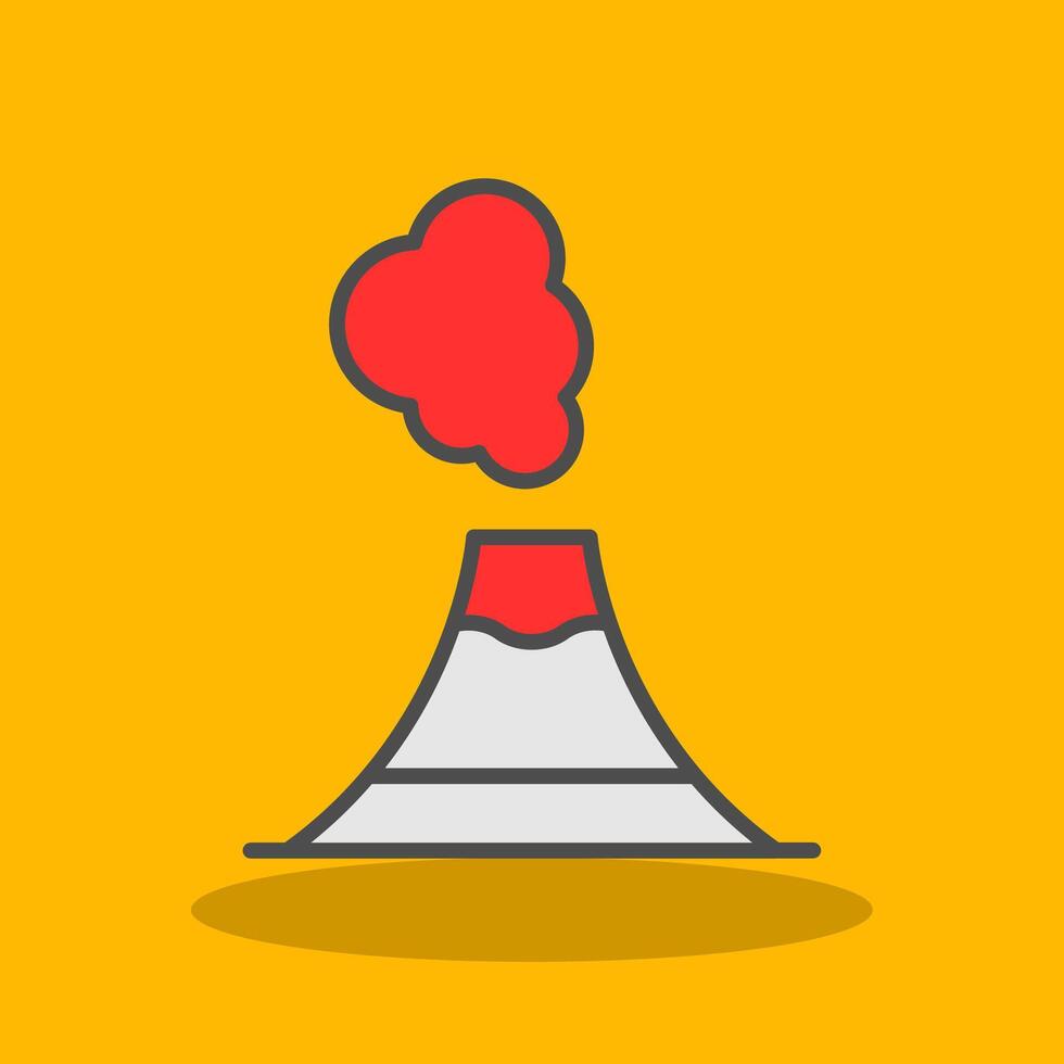 Volcano Filled Shadow Icon vector