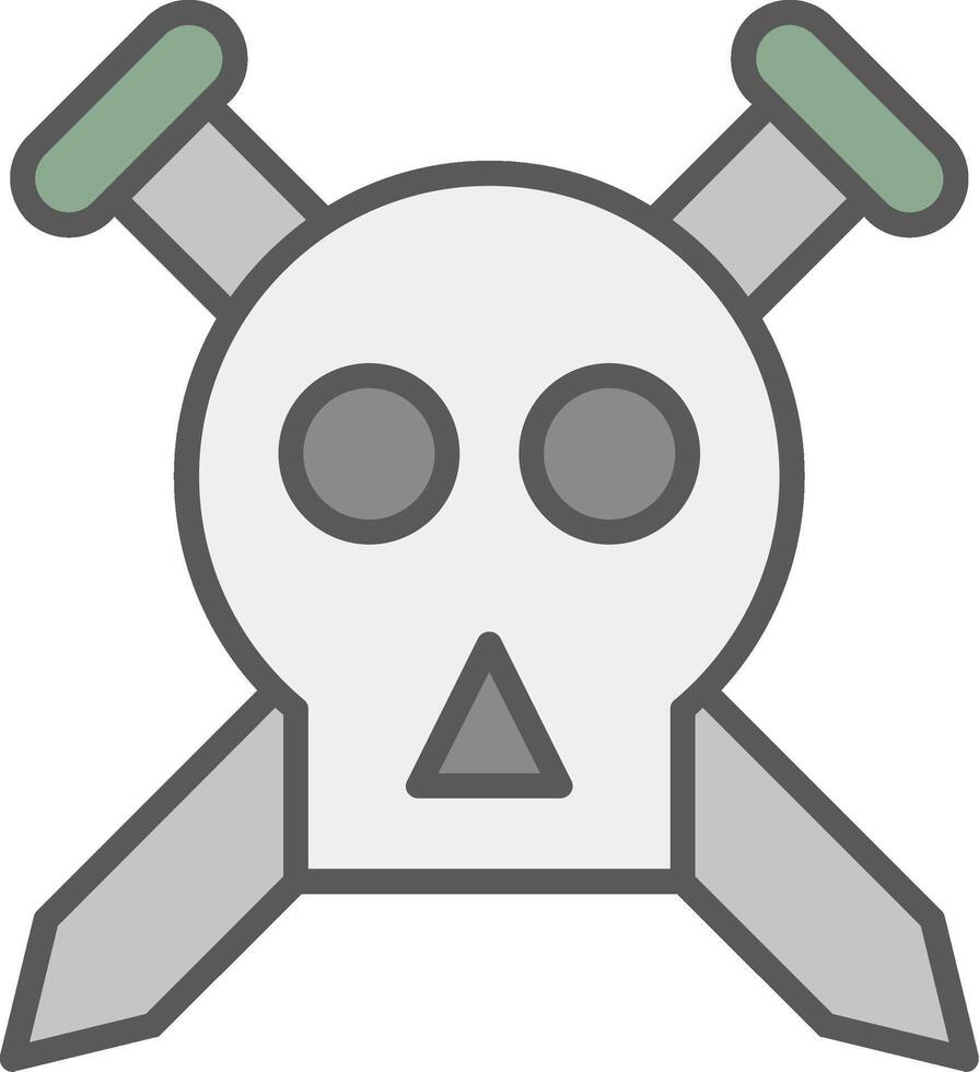 Skull Line Filled Light Icon vector