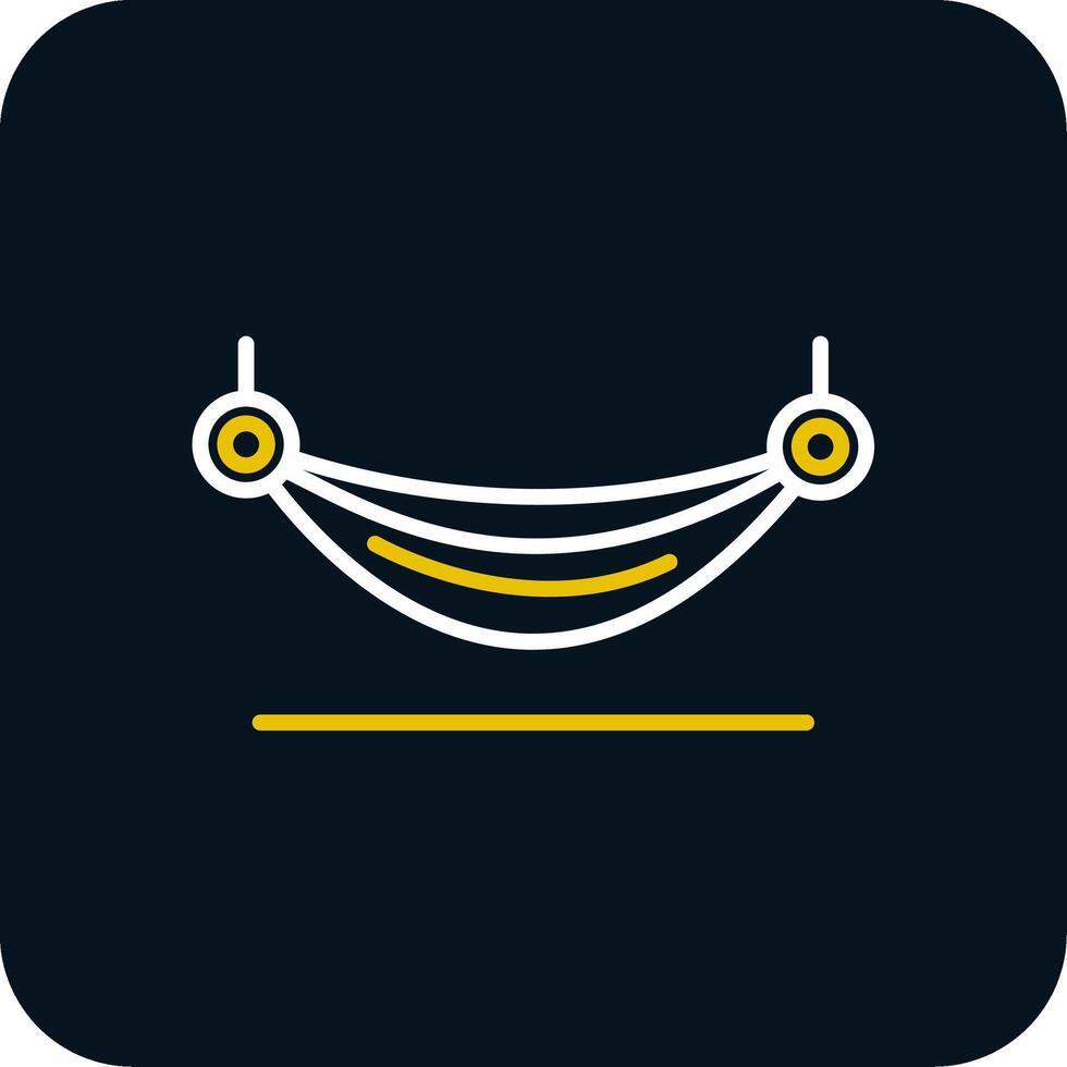 Hammock Line Yellow White Icon vector