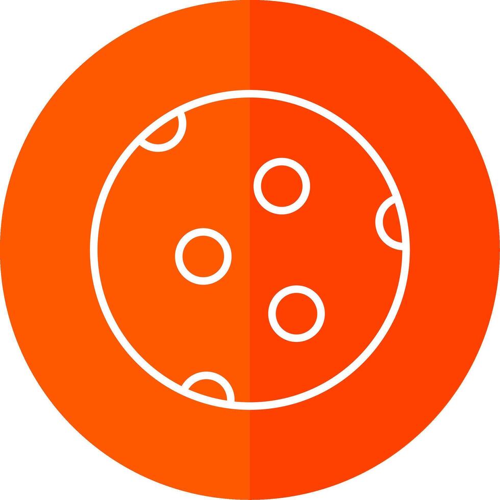 Moon Line Red Circle Icon vector