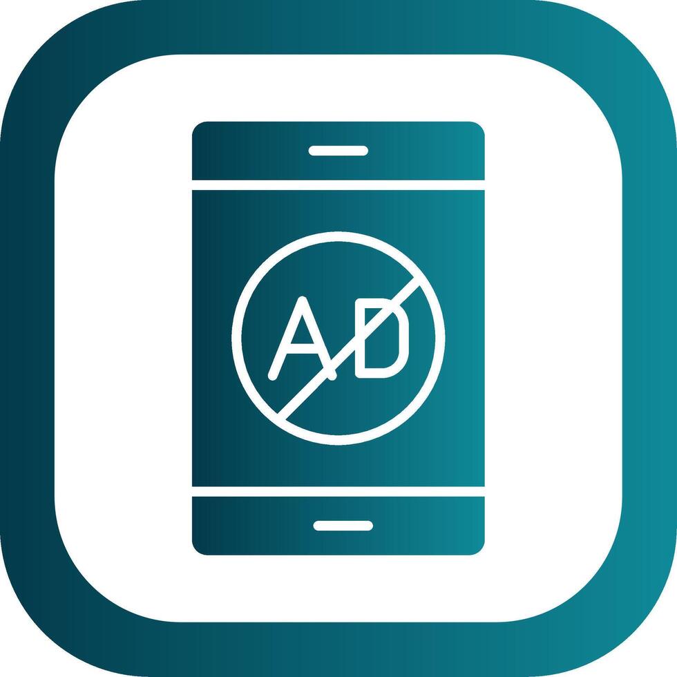 Ad Blocker Glyph Gradient Corner Icon vector