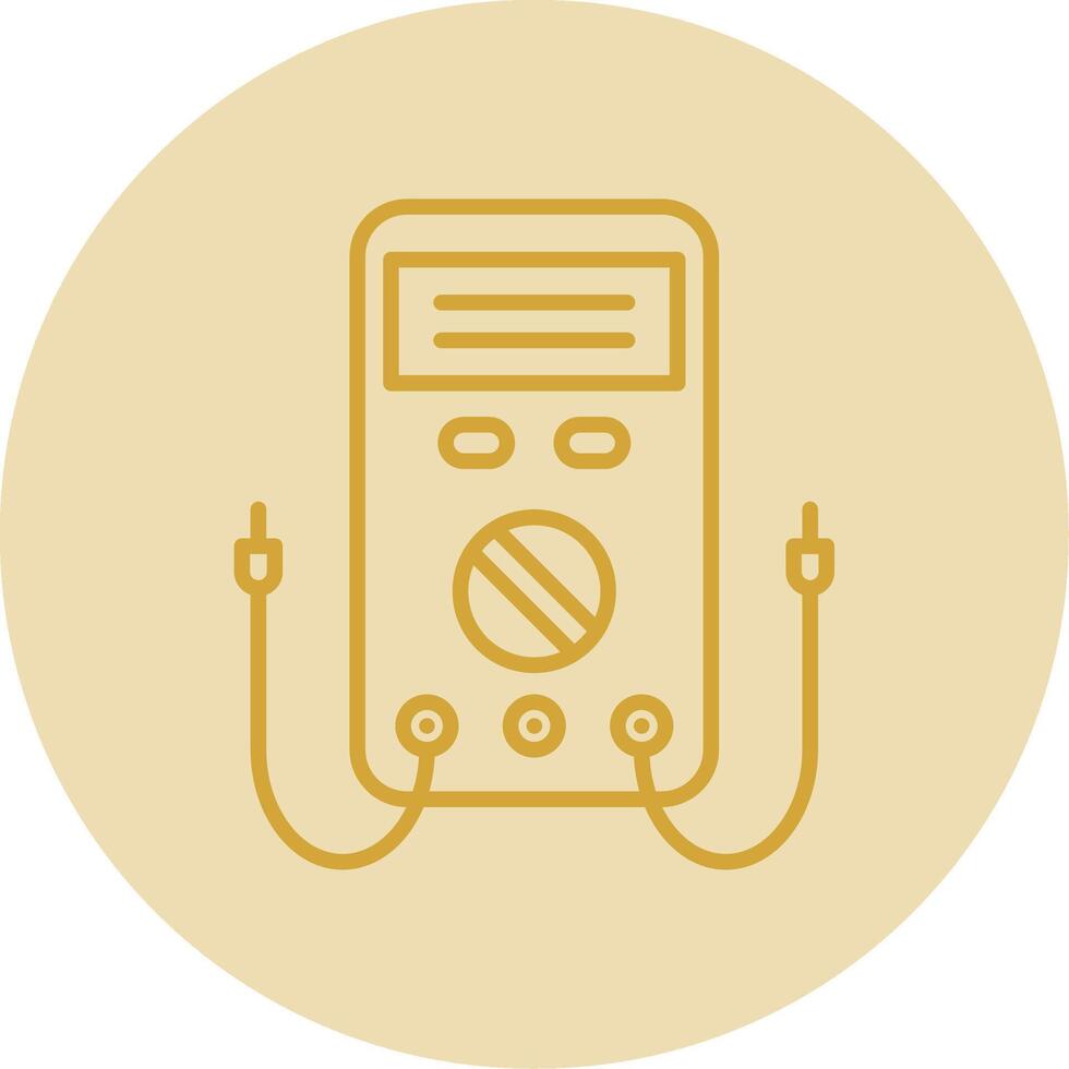 Multimeter Line Yellow Circle Icon vector