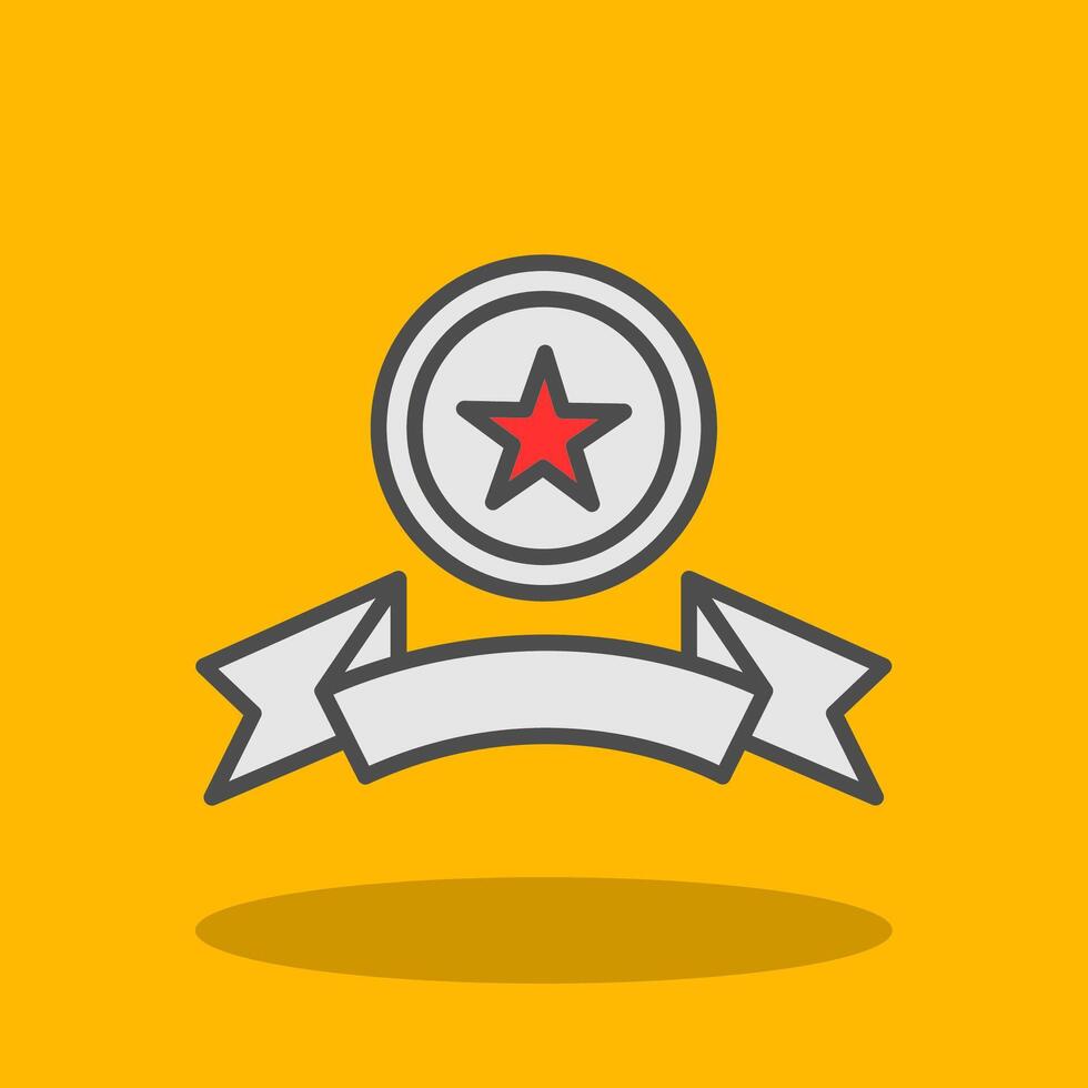 Emblem Filled Shadow Icon vector