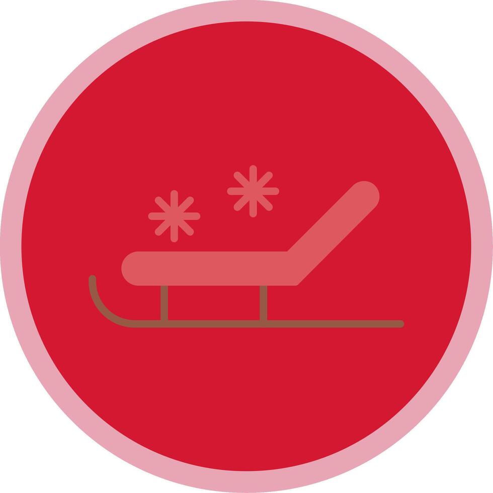 Sled Flat Multi Circle Icon vector