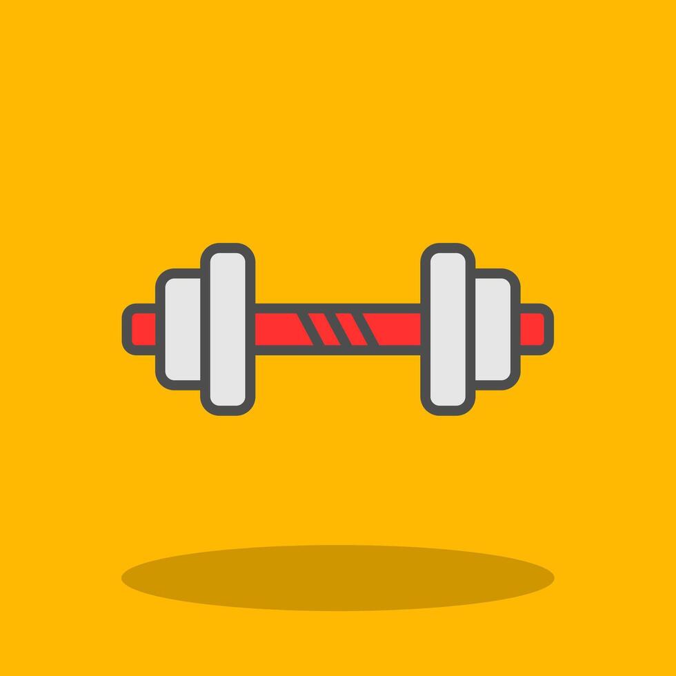 Barbell Filled Shadow Icon vector