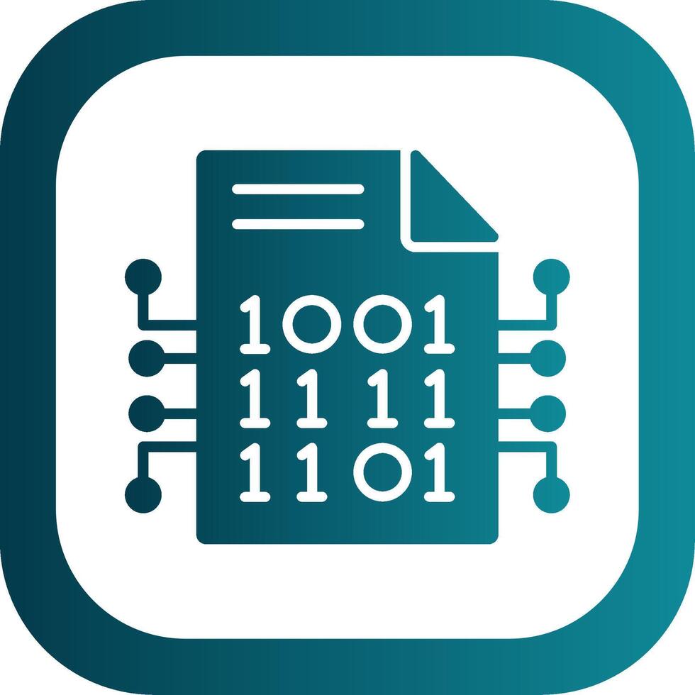 Encryption Data Glyph Gradient Corner Icon vector