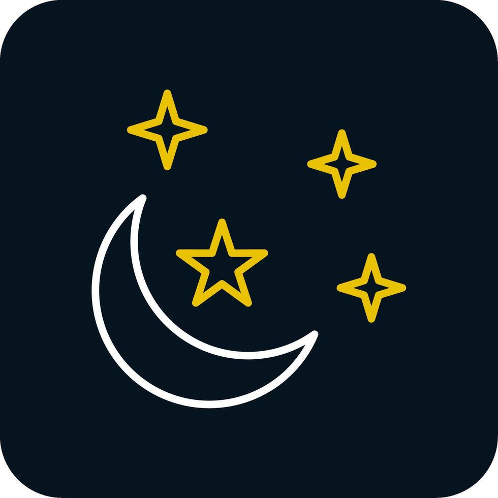 Moon Line Red Circle Icon vector