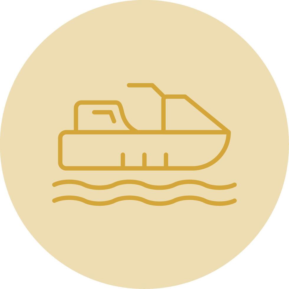 Jetski Line Yellow Circle Icon vector