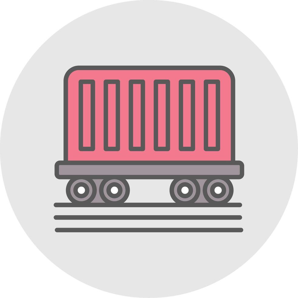 Train Container Line Filled Light Icon vector