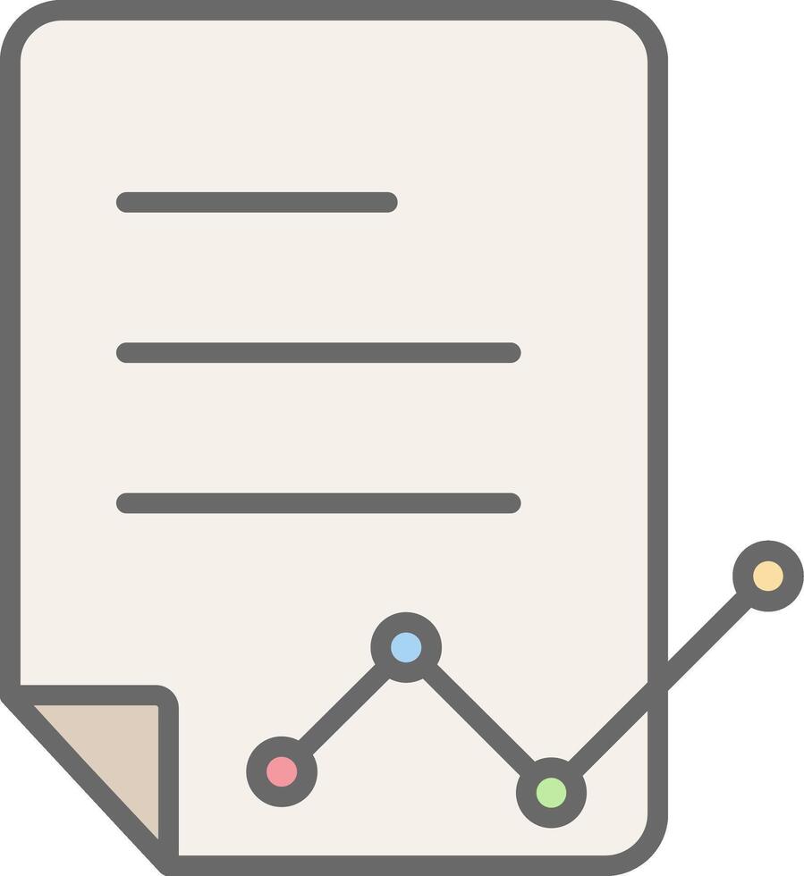 Data Report Line Filled Light Icon vector