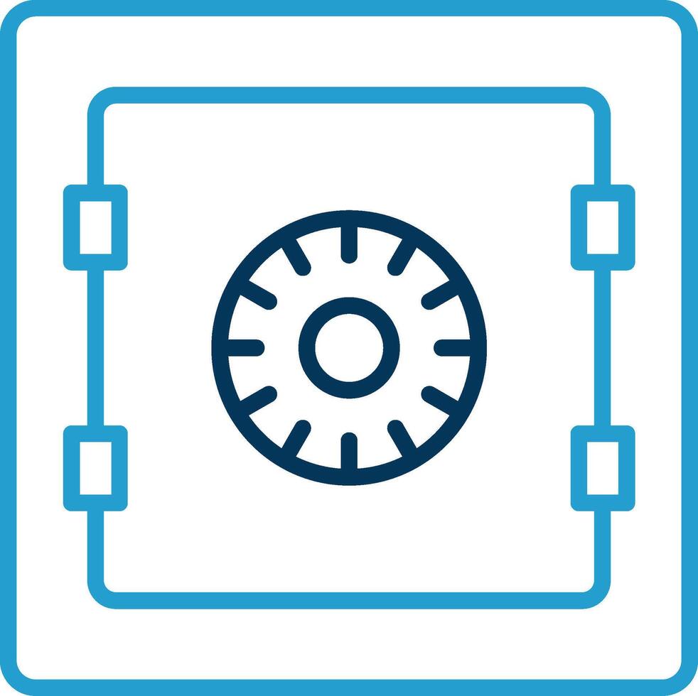 Safe Line Blue Two Color Icon vector