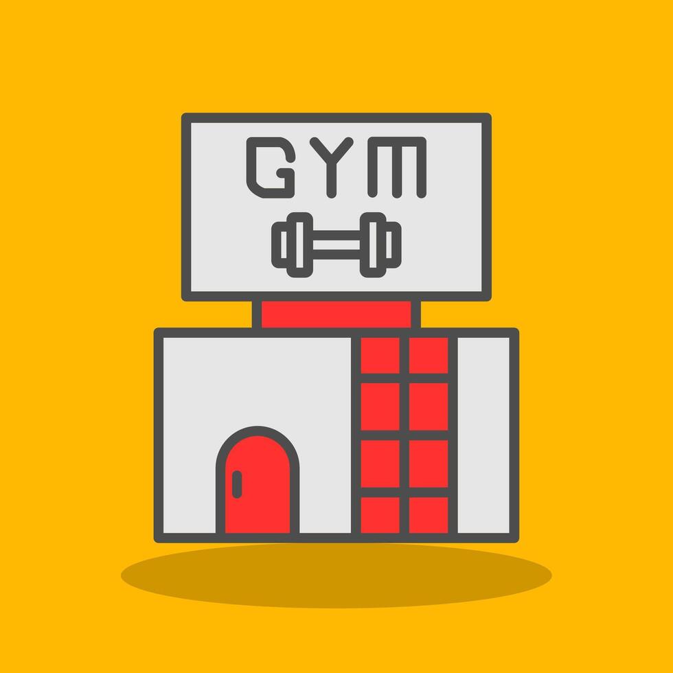 Gym Filled Shadow Icon vector