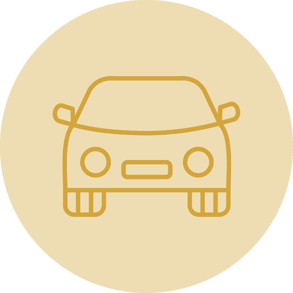 Car Line Yellow Circle Icon vector