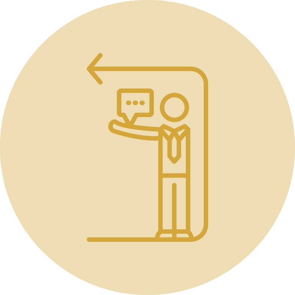 Mentoring Line Yellow Circle Icon vector