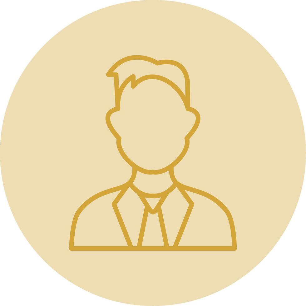 Man Line Yellow Circle Icon vector