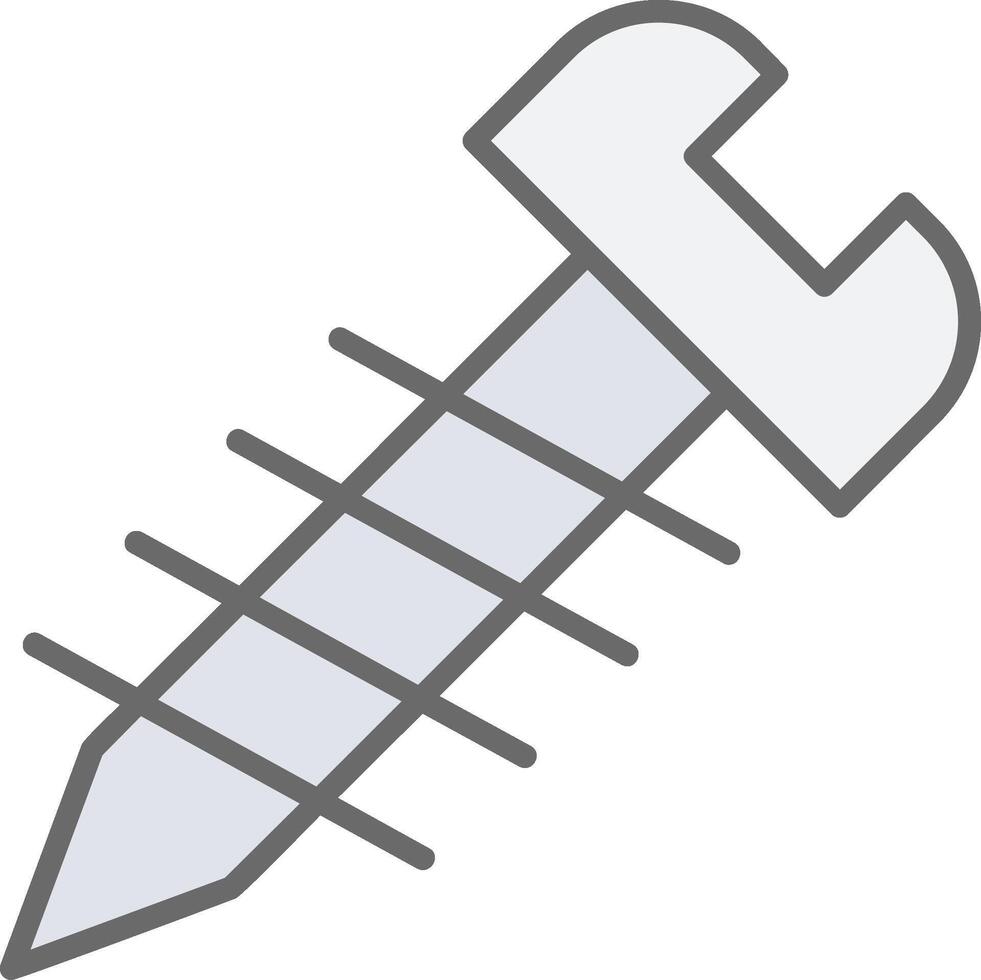 Screw Line Filled Light Icon vector