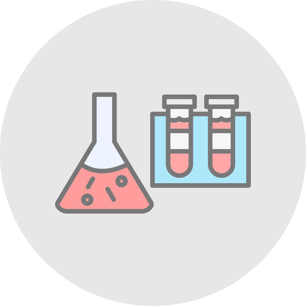 Science Beaker Line Filled Light Icon vector