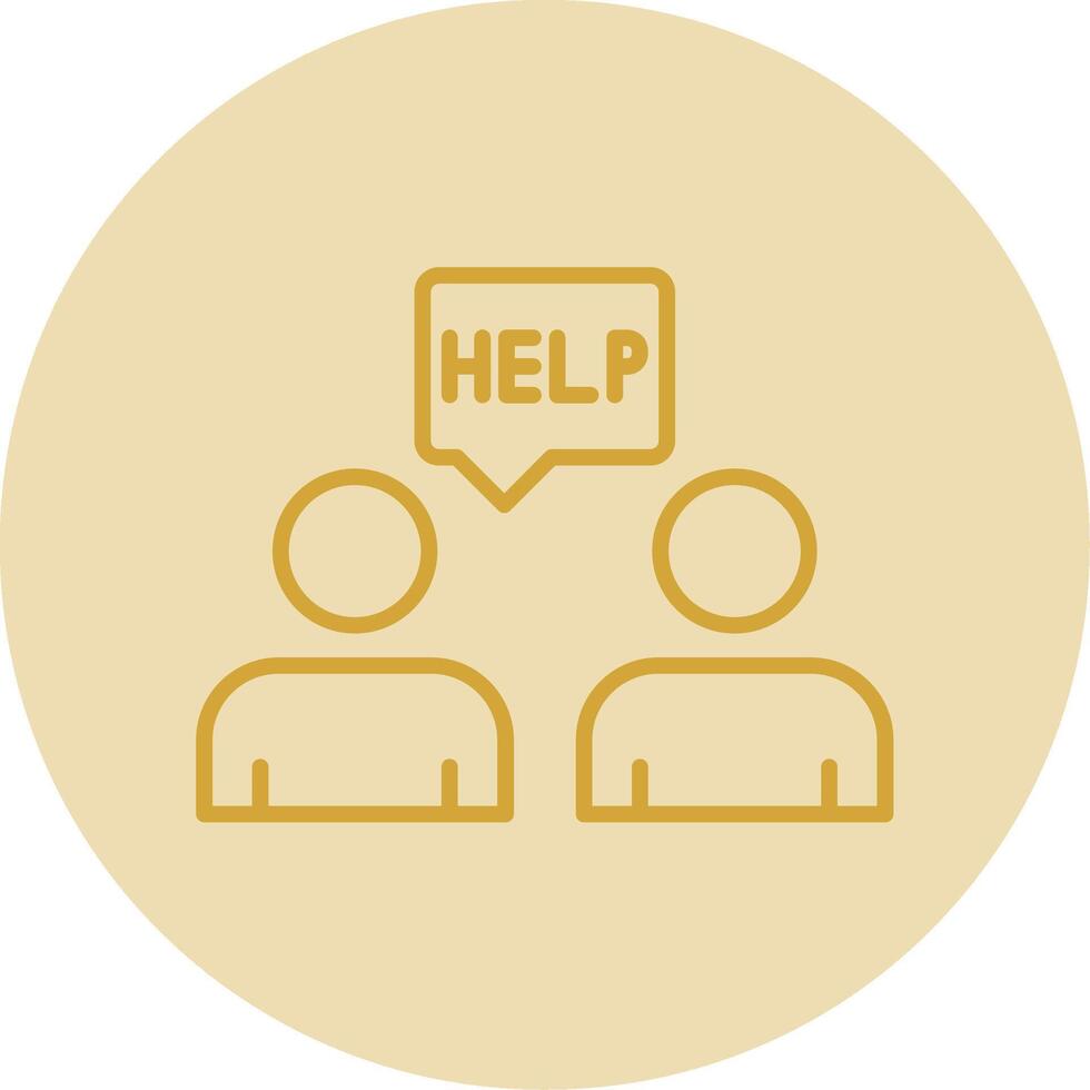 Ask For Help Line Yellow Circle Icon vector
