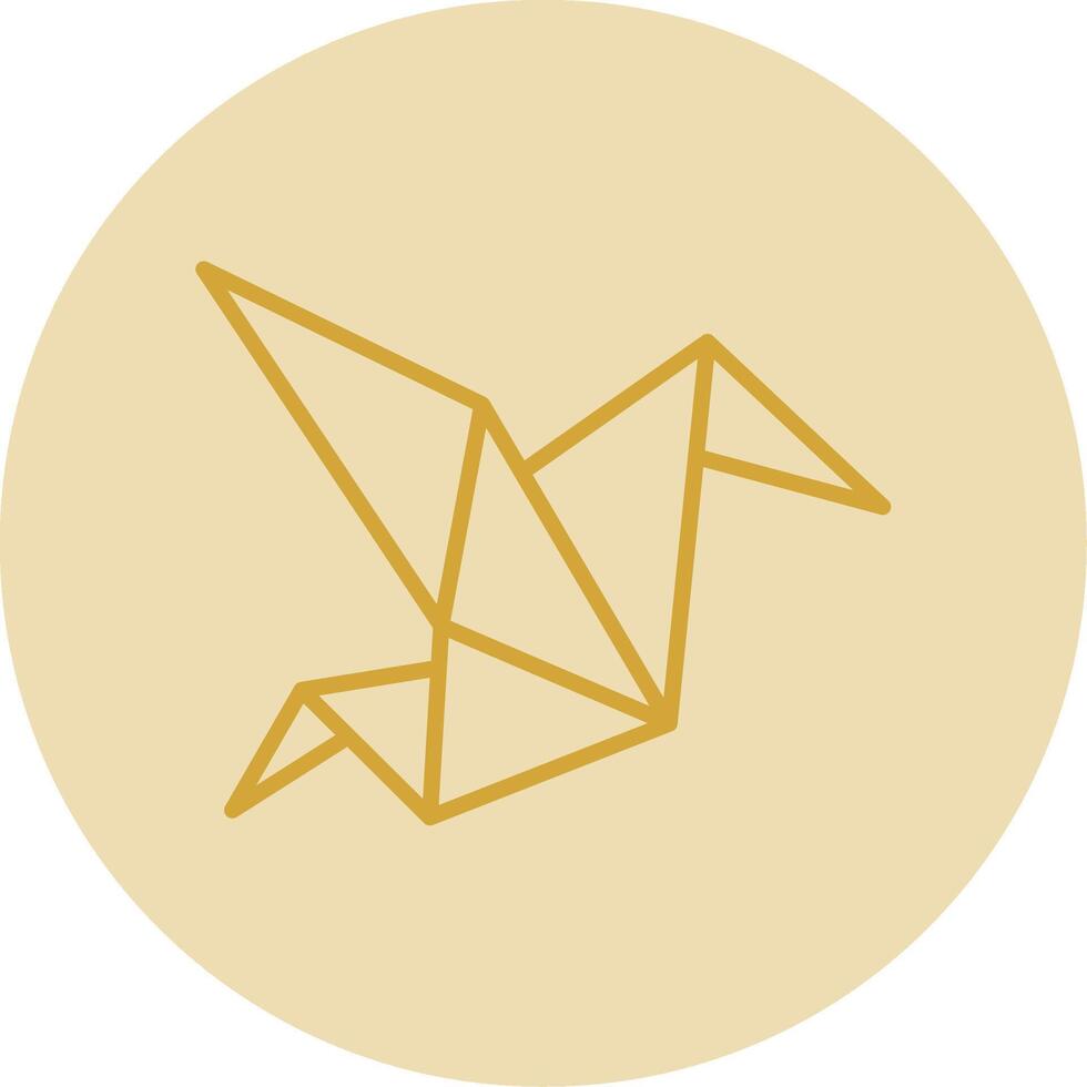 Origami Line Yellow Circle Icon vector