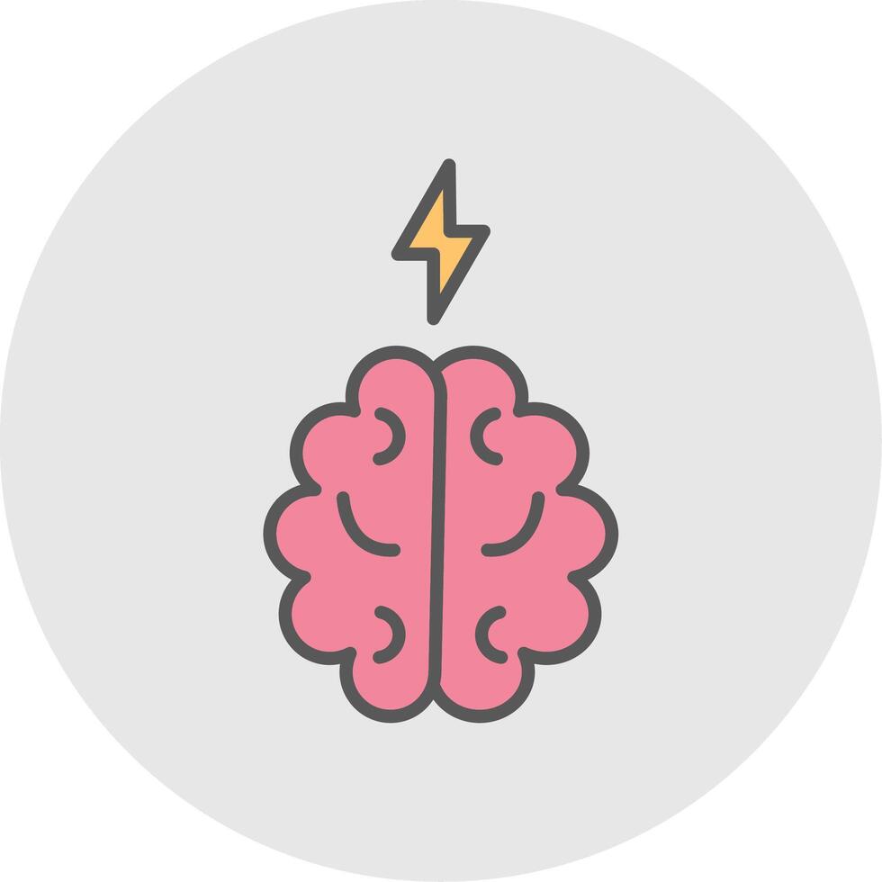 Brain Line Filled Light Icon vector