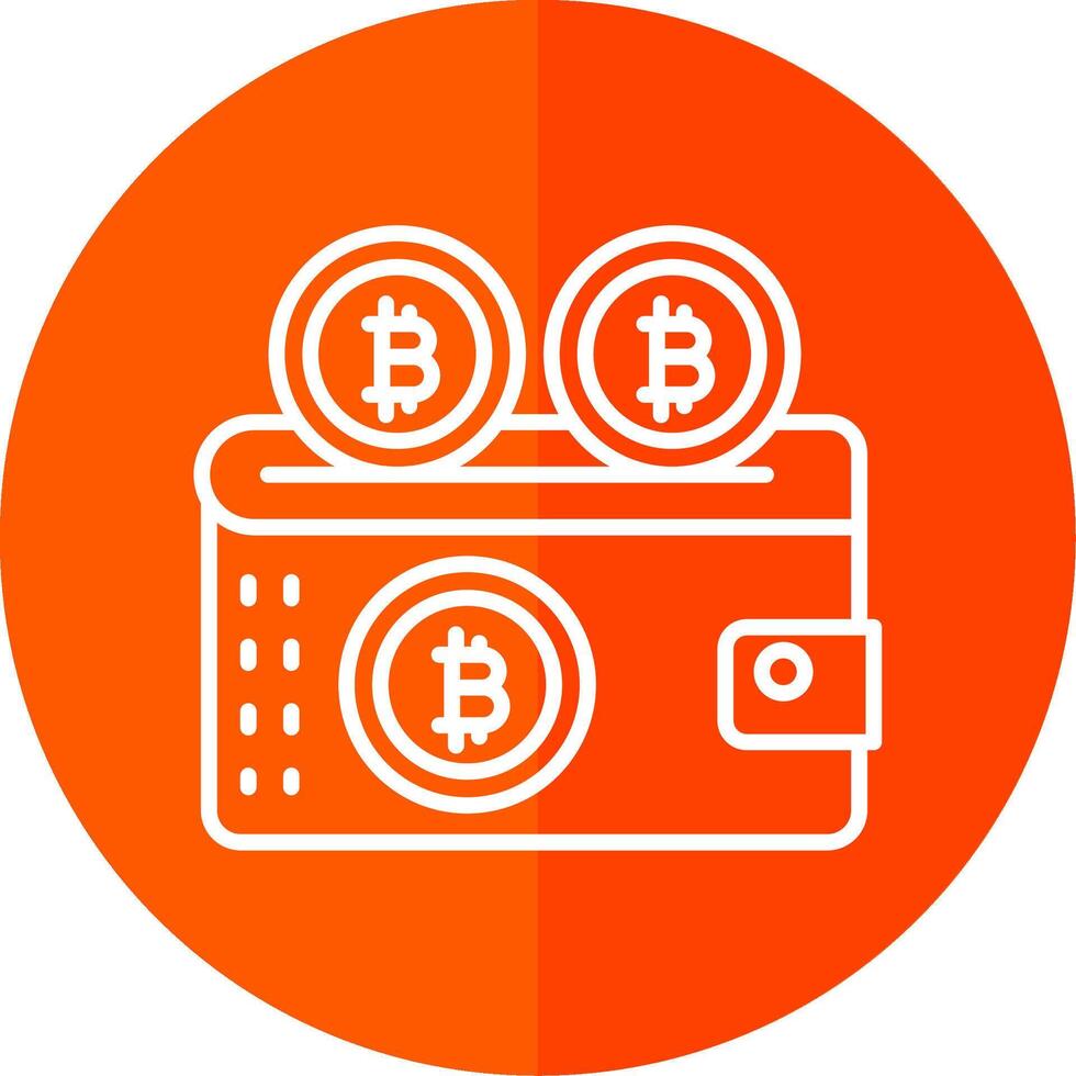 Bitcoin Wallet Line Red Circle Icon vector
