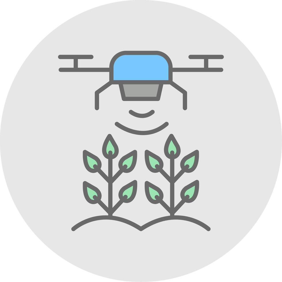 Agricultural Drones Line Filled Light Icon vector