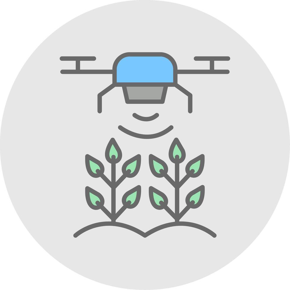 Agricultural Drones Line Filled Light Icon vector