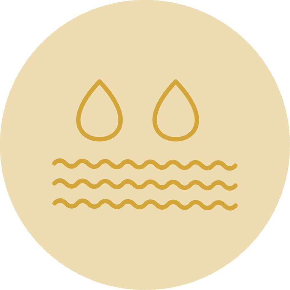 Water Line Yellow Circle Icon vector