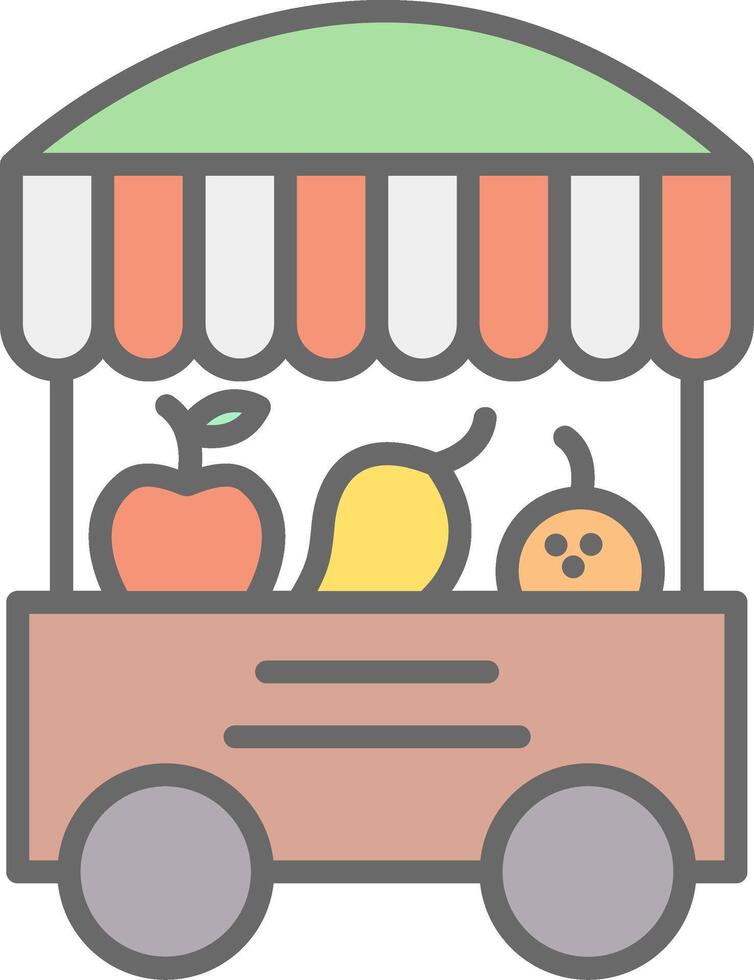 Fruit Stand Line Filled Light Icon vector