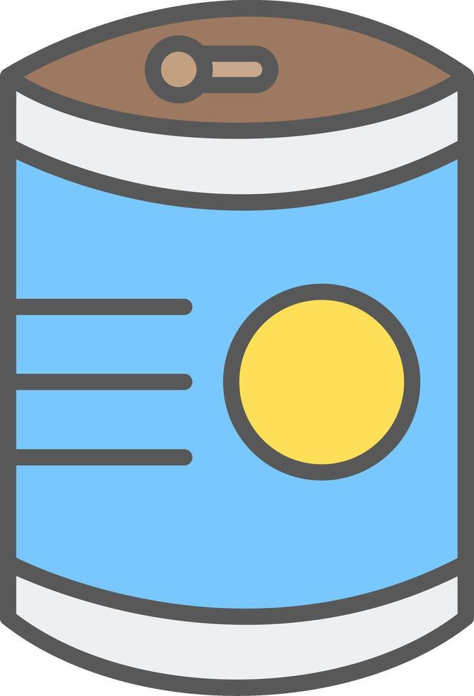 Tinned Food Line Filled Light Icon vector