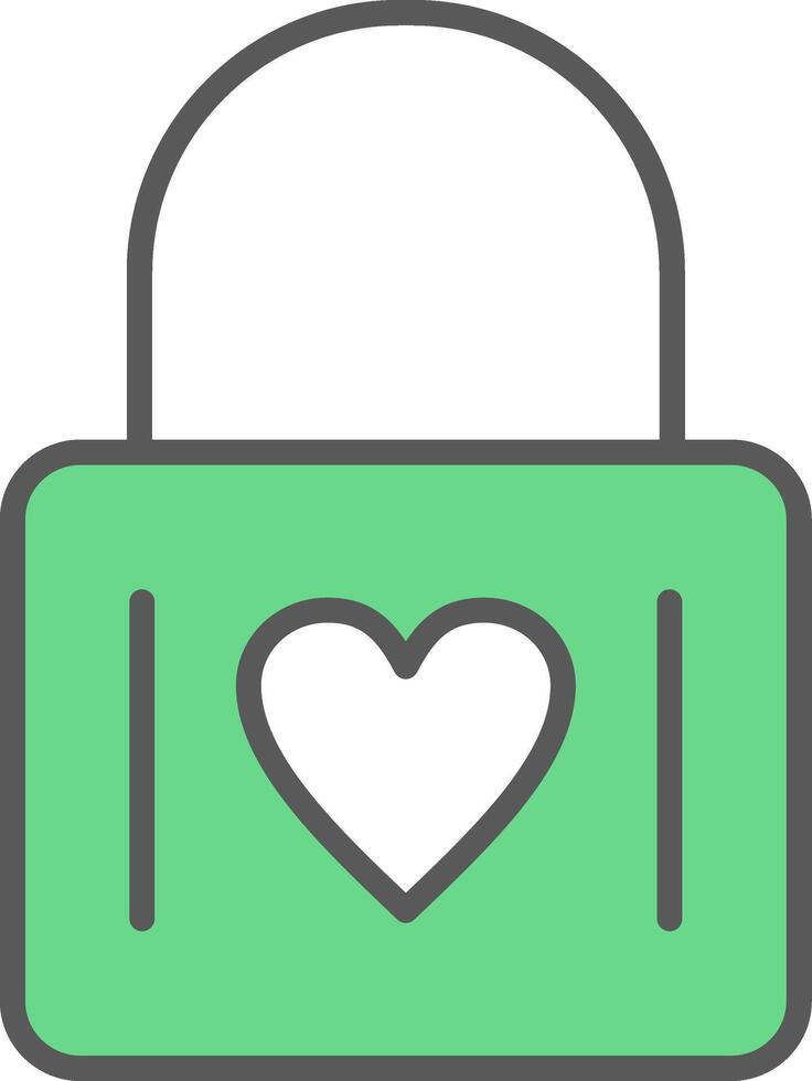 Heart Lock Line Filled Light Icon vector