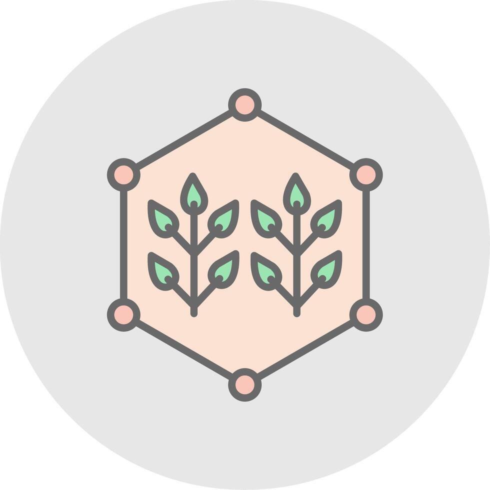 Connected Farming Line Filled Light Icon vector