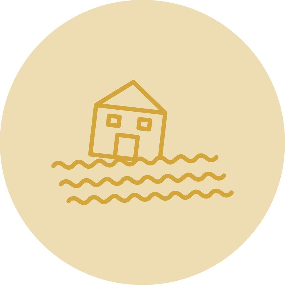 House Line Yellow Circle Icon vector