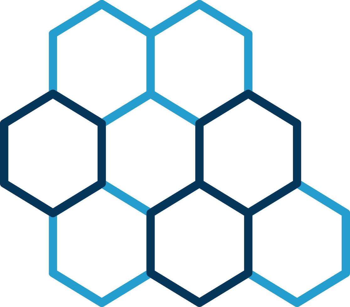 Bee Hive Line Blue Two Color Icon vector