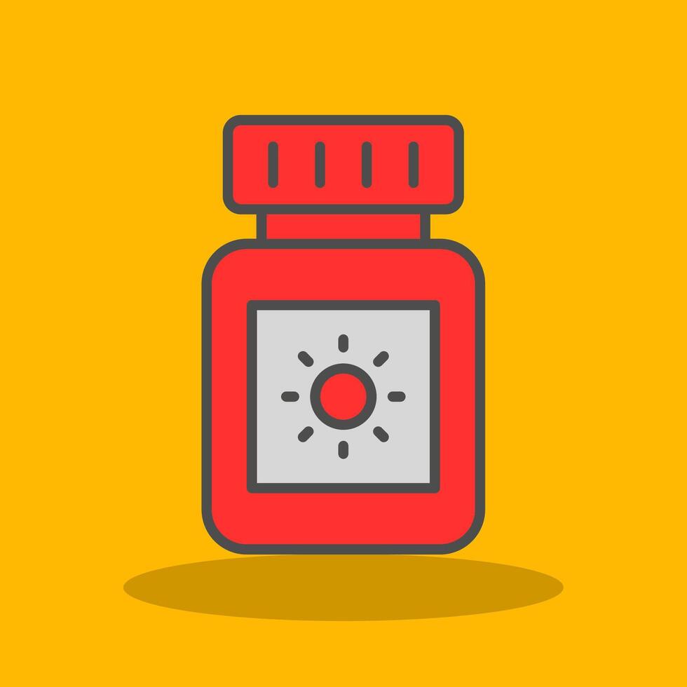 Sun Block Filled Shadow Icon vector